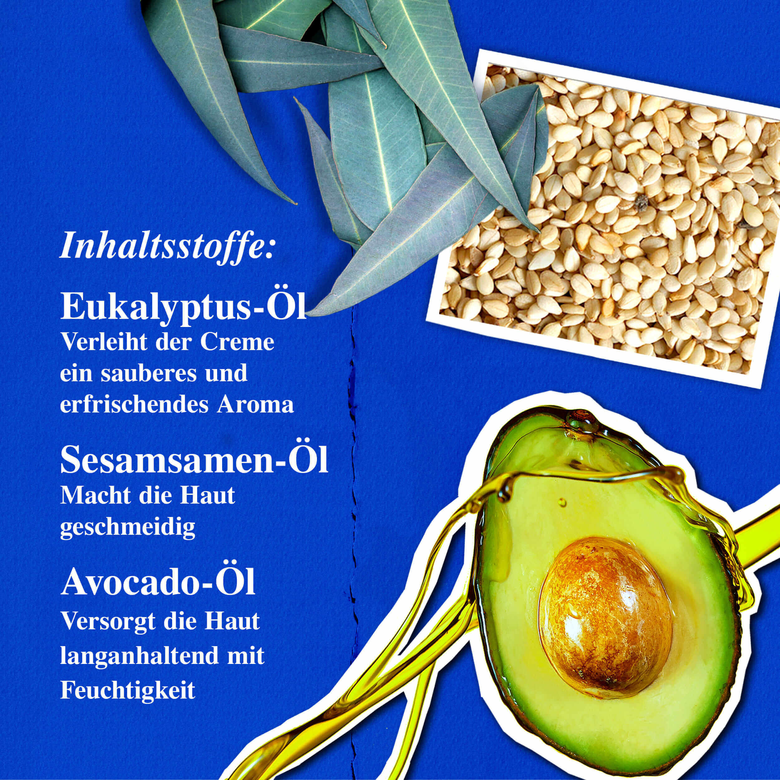 Inhaltsstoffe des Kiehl's Ultimate Strength Hand Salve – Eukalyptusol, Sesamsamenol, Avocadool