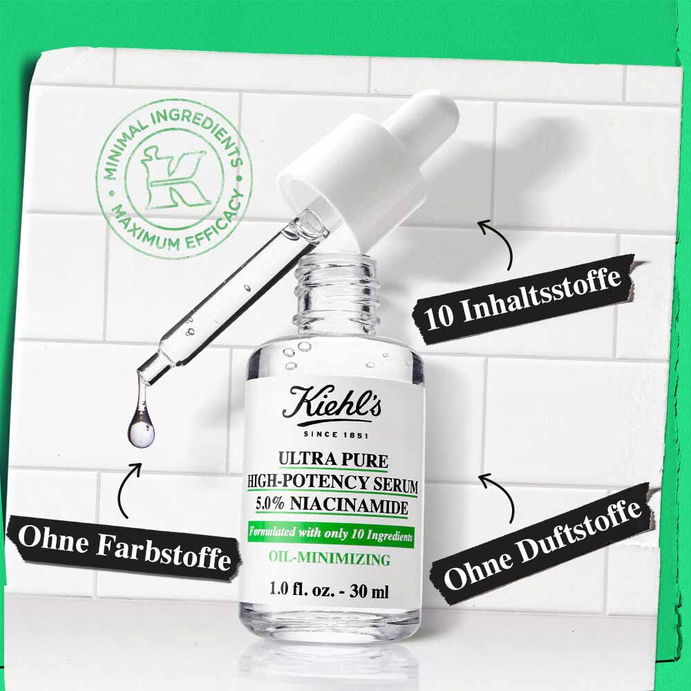 Routine-Illustration mit dem Kiehl's Ultra Pure High-Potency Serum