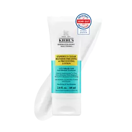 Eine 60-ml-Tube Kiehl's Expertly Clear Blemish-Treating & Preventing Lotion vor weißem Hintergrund.