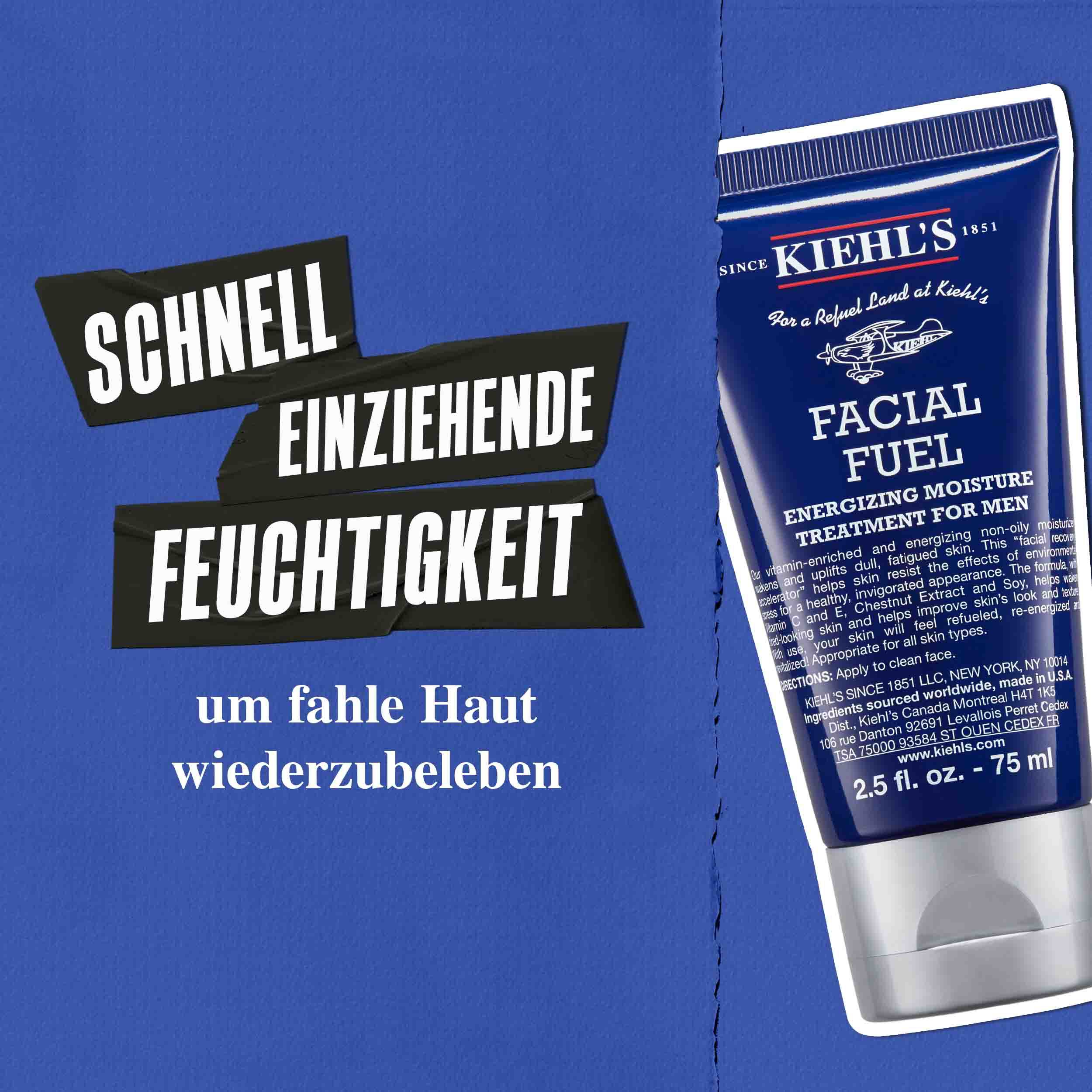 Model halt die Kiehl's Facial Fuel Energizing Moisture Treatment fur Manner