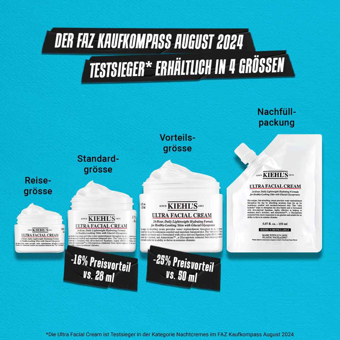 Der Ultra Facial Cream Nachfullbeutel bietet 61 % weniger Kunststoffverpackung und 3x mehr Formel