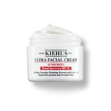 Un pot de 125 ml de creme Ultra Facial Cream SPF 30 de Kiehl's a la texture fouettee sur fond blanc.