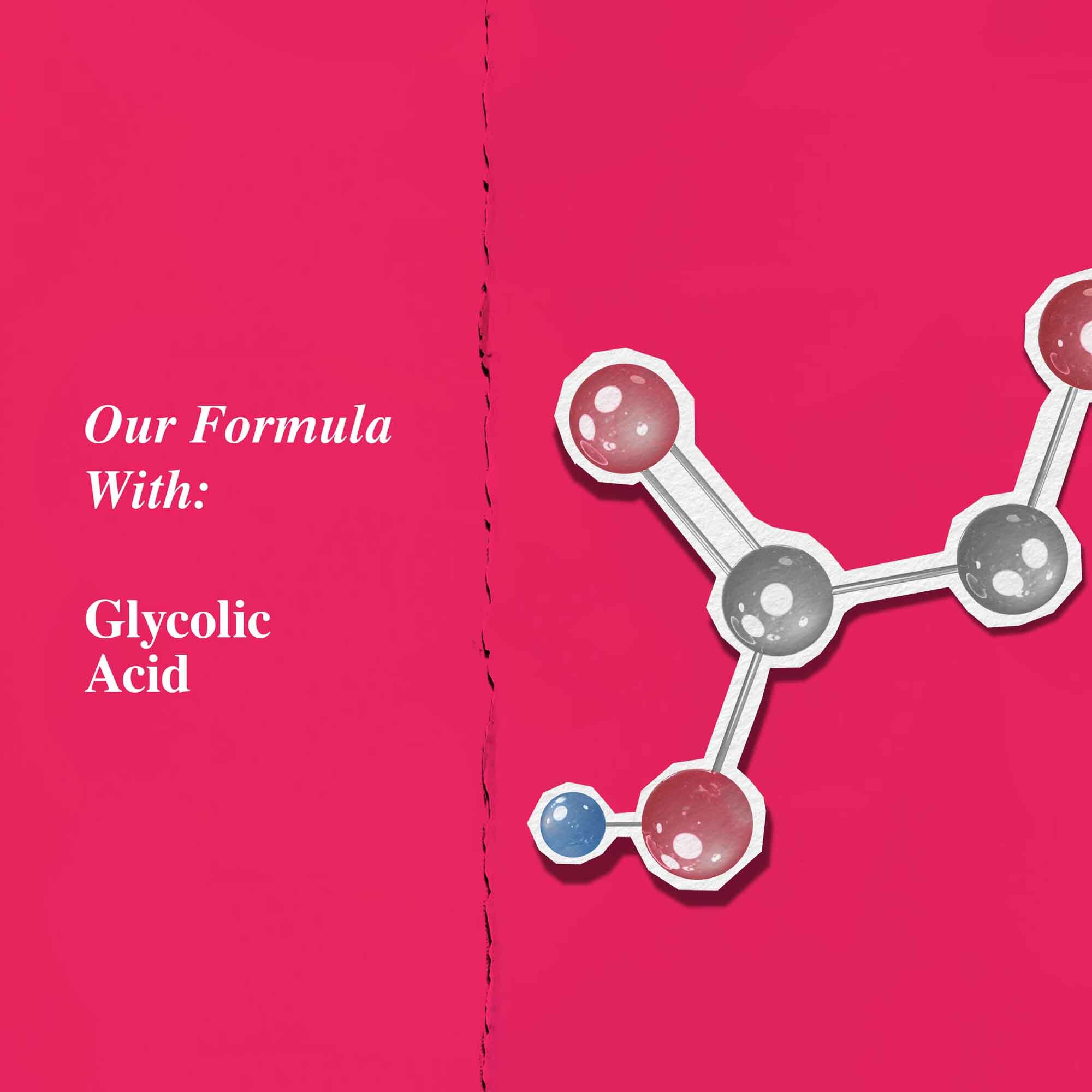 Grafik der Hauptinhaltsstoffe, hervorgehoben wird Glykolsaure.