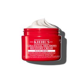 Pot rouge de Kiehl’s Ultra Facial Meltdown Recovery Cream Whip, montrant une texture creme fouettee.