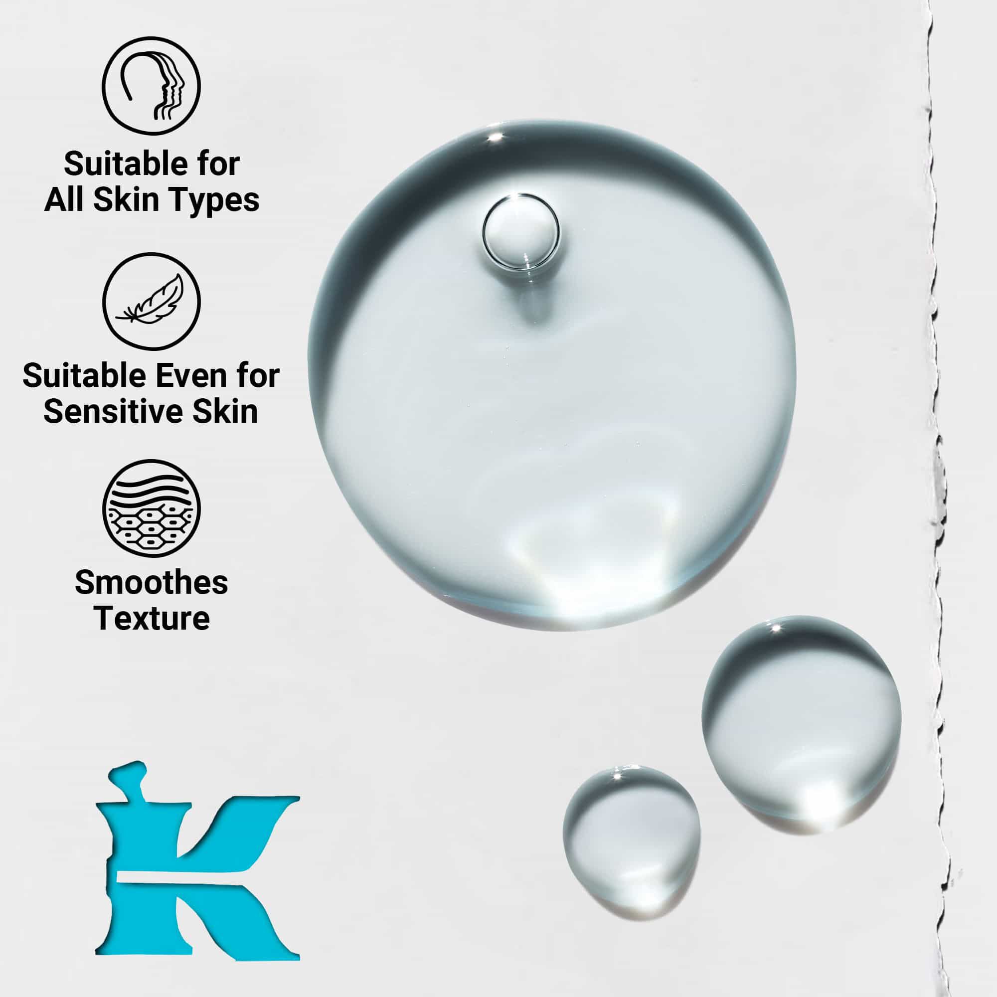 Nahaufnahme der Textur des Clearly Corrective Triple Acid Peel, die klare Flussigkeitstropfen und Blaschen zeigt.