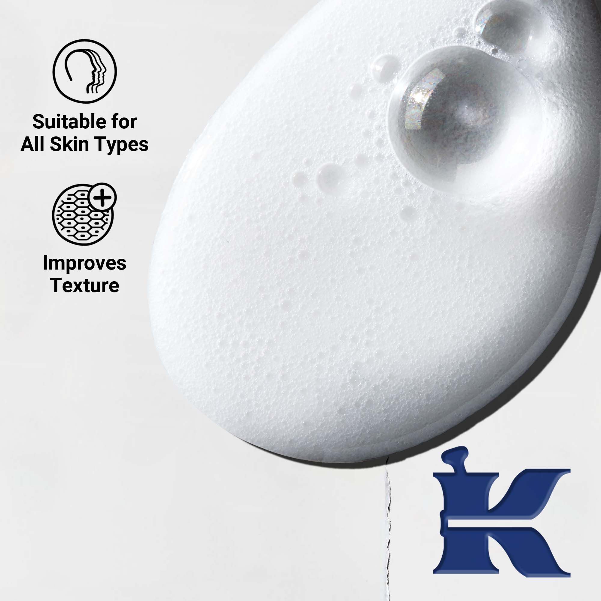 Gros plan sur la texture du Body Fuel ; formule cremeuse et hydratante pour la peau, les cheveux et le cuir chevelu.