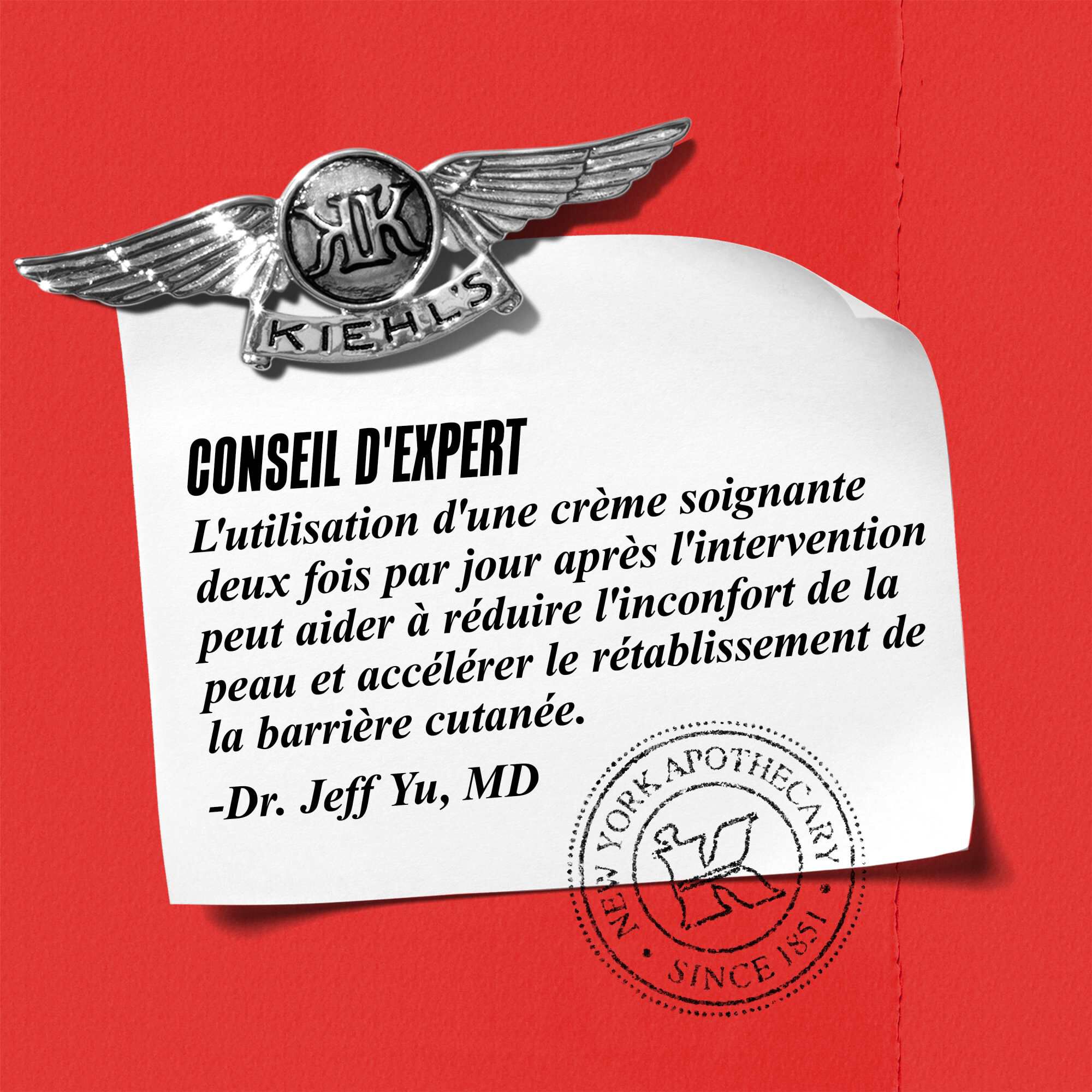Conseil d'expert : L'utilisation d'une creme reparatrice deux fois par jour apres une procedure aide a minimiser l'inconfort cutane et a accelerer la recuperation de la barriere.