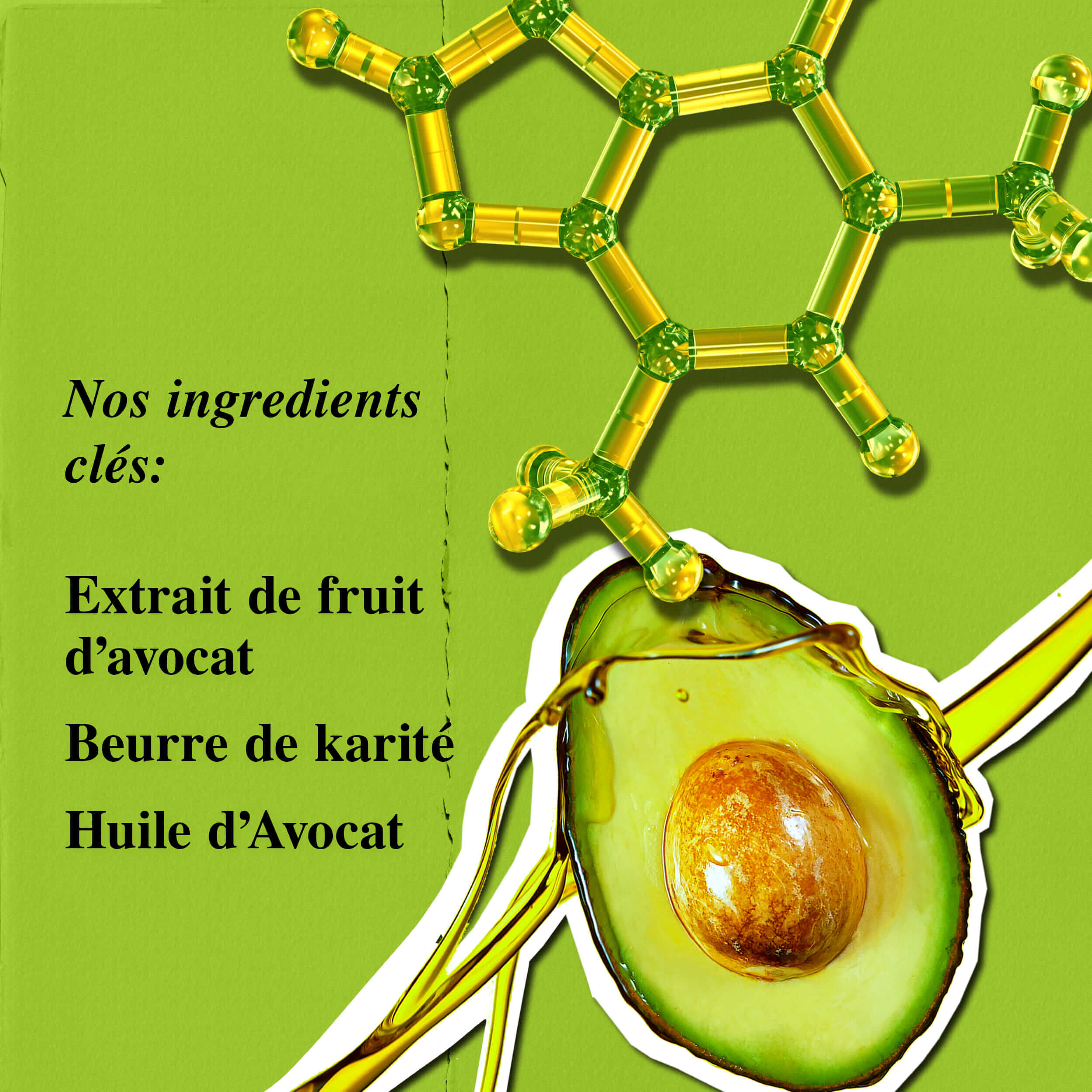 Ingredients du Soin Yeux Avocat Kiehl's - Cafeine, Huile d'Avocat