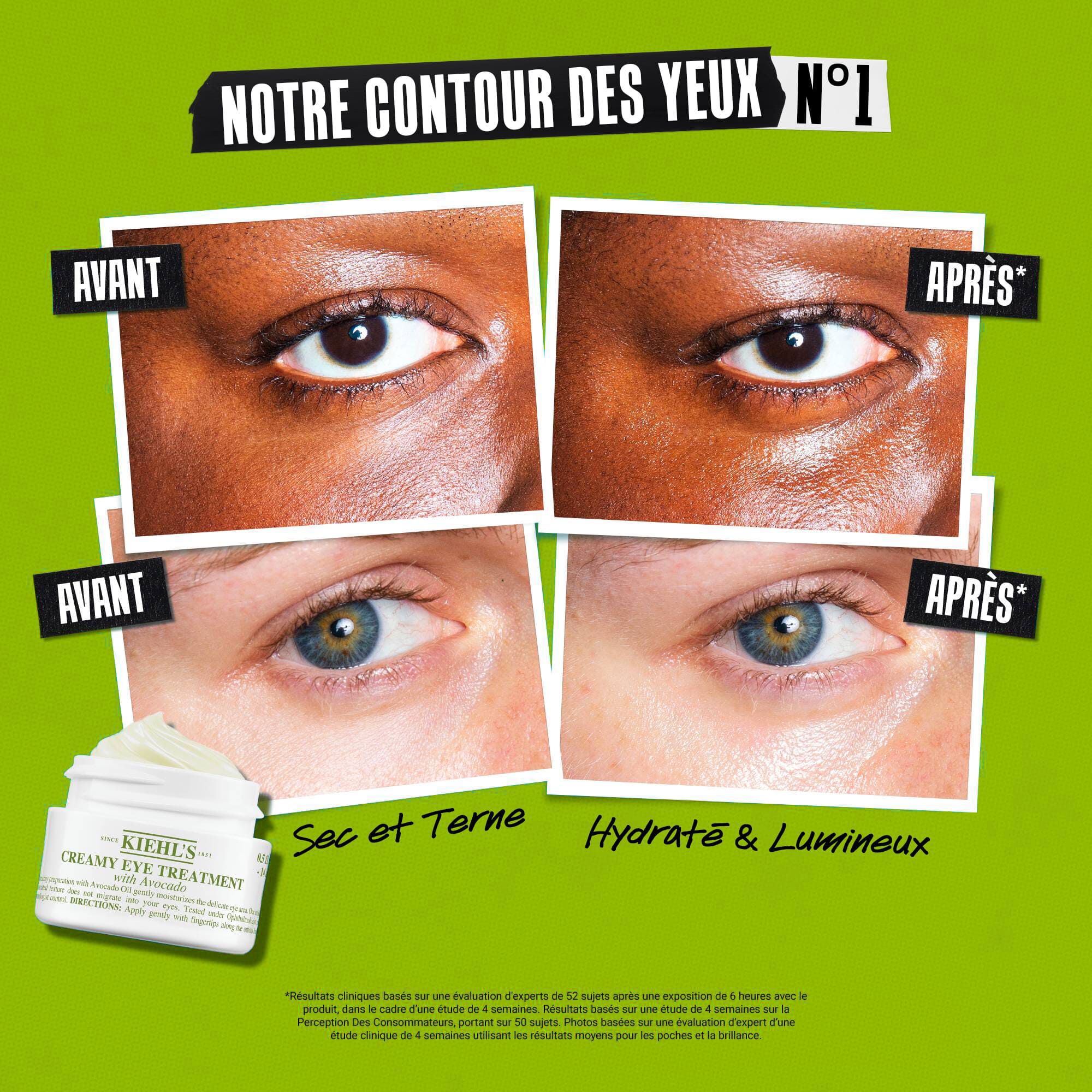 Mannequin tenant un pot de Soin Yeux Avocat Kiehl's