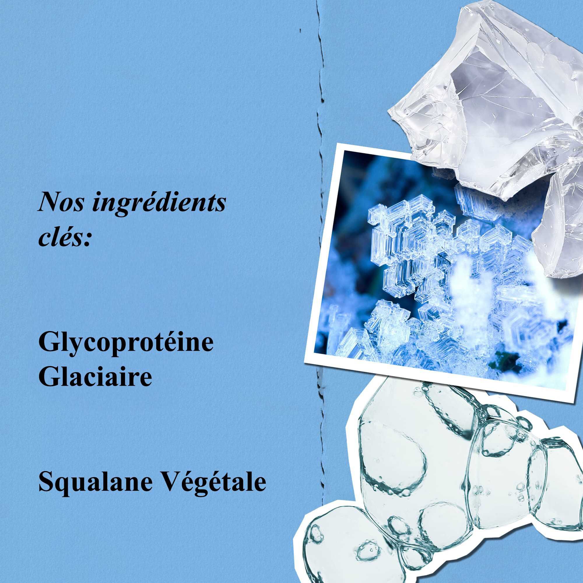 Ingredients de la creme Ultra Facial - Glycoproteine Glaciaire et Squalane