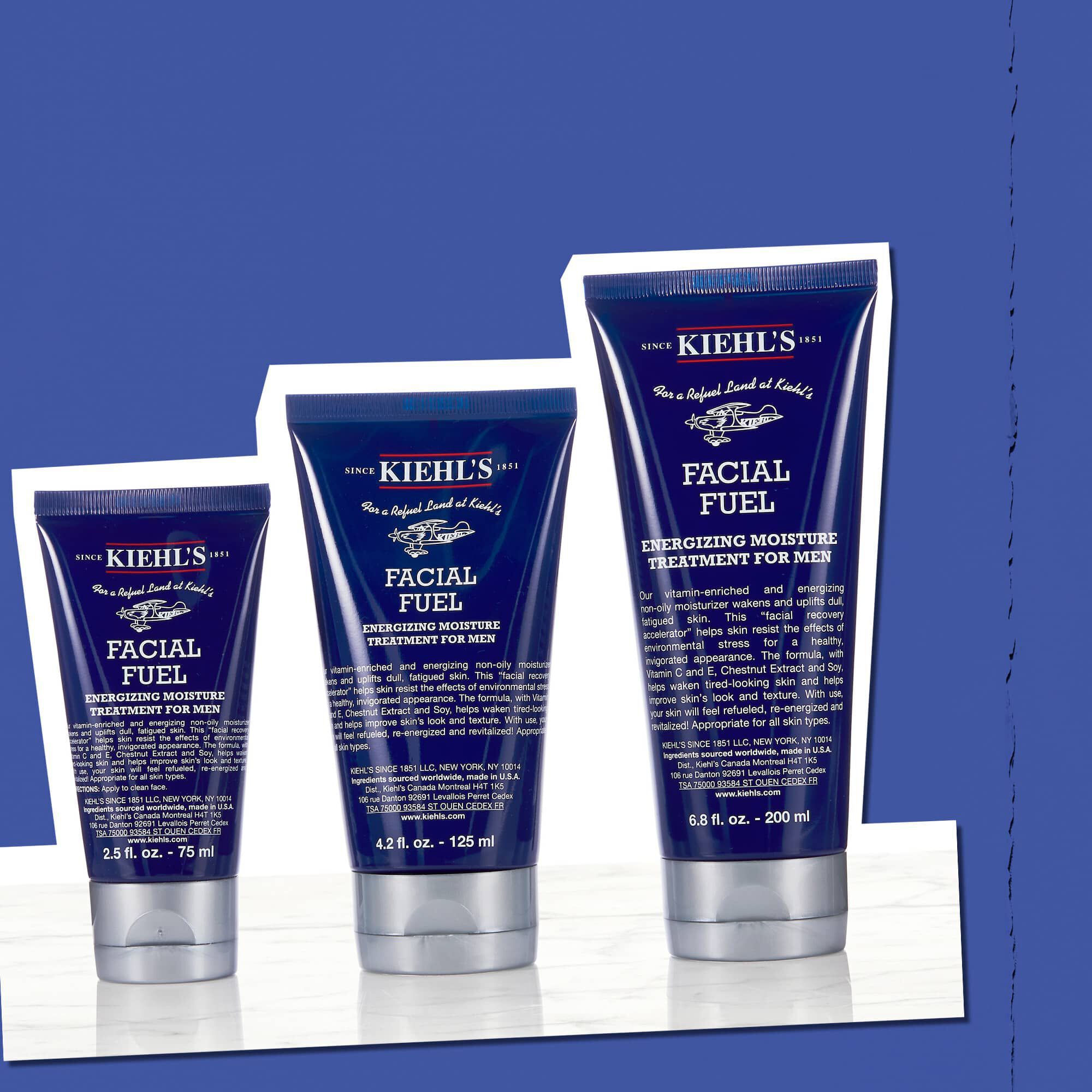 Mannequin avec le Soin Hydratant Energisant Facial Fuel pour homme sur le visage