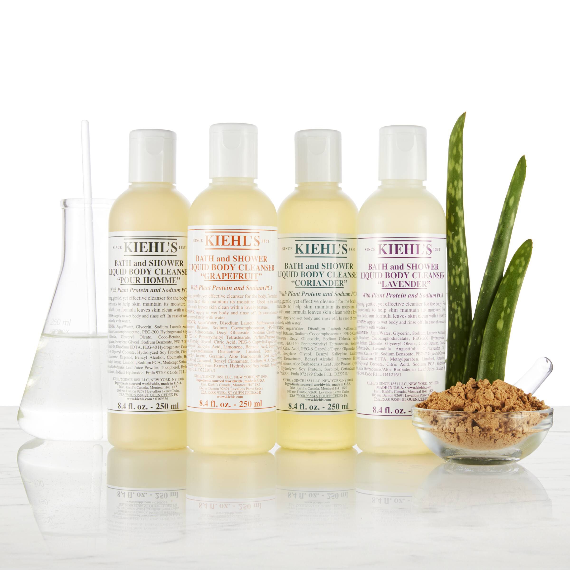 Ingredients du Nettoyant Liquide pour le Corps au Pamplemousse Kiehl's - Serum de ble hydrolyse, Aloe Vera, Sodium PCA