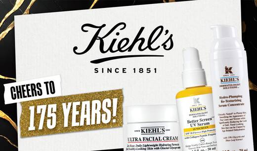 Kiehl's Cheers to 175 Years avec Ultra Facial Cream, Better Screen UV Serum et Hydro-Plumping Re-Texturizing Serum Concentrate