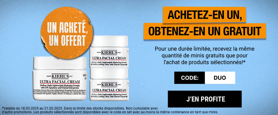 Texte alternatif : Promotion en francais pour acheter un produit et en obtenir un gratuit, avec les details de l'offre et un code.
