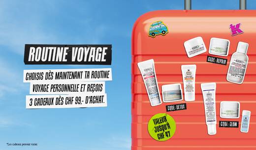 Choisissez votre routine voyage et recevez 3 cadeaux des CHF 109,-