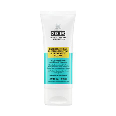 Lotion Kiehl's de 60 ml pour traiter et prevenir les imperfections, contenant de l'acide salicylique a 1,5 %.
