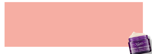 Creme de Kiehl's pour corriger les imperfections sur fond rose.