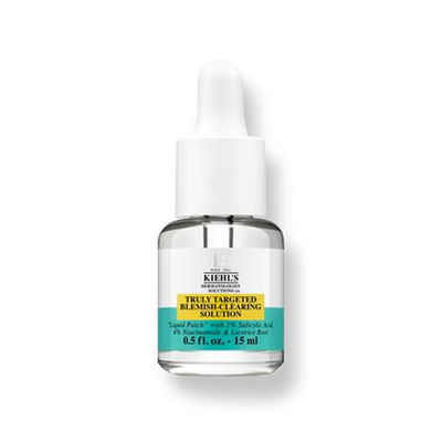 Flacon en verre avec pipette contenant un serum anti-imperfections de la marque Kiehl's, 15 ml.